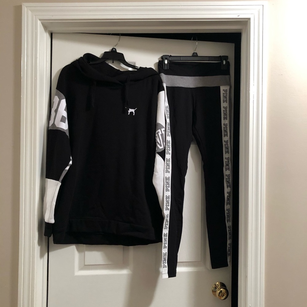 Pink leggings and hoodie